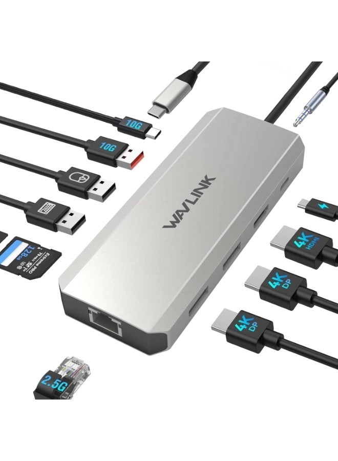 DisplayLink USB-C Triple Display Docking Station - USB-C Windows & More