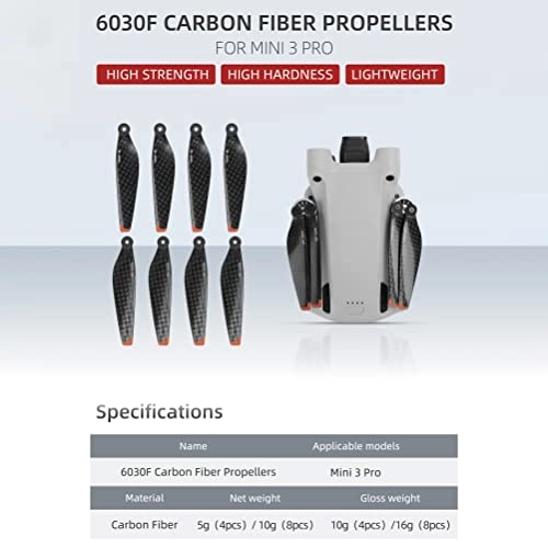 Propeller - Carbon Fiber 4 Pieces Compatible for DJI Mini 3 Pro