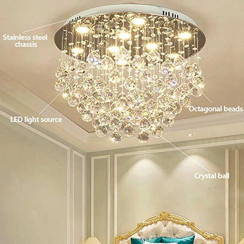 K9 Crystal Chandelier - H13'' x W20'' 9x GU10