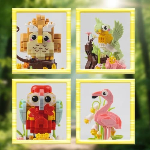 Avian Artistry Building Set - Hummingbird Flamingo Parrot Owl 963 pcs
