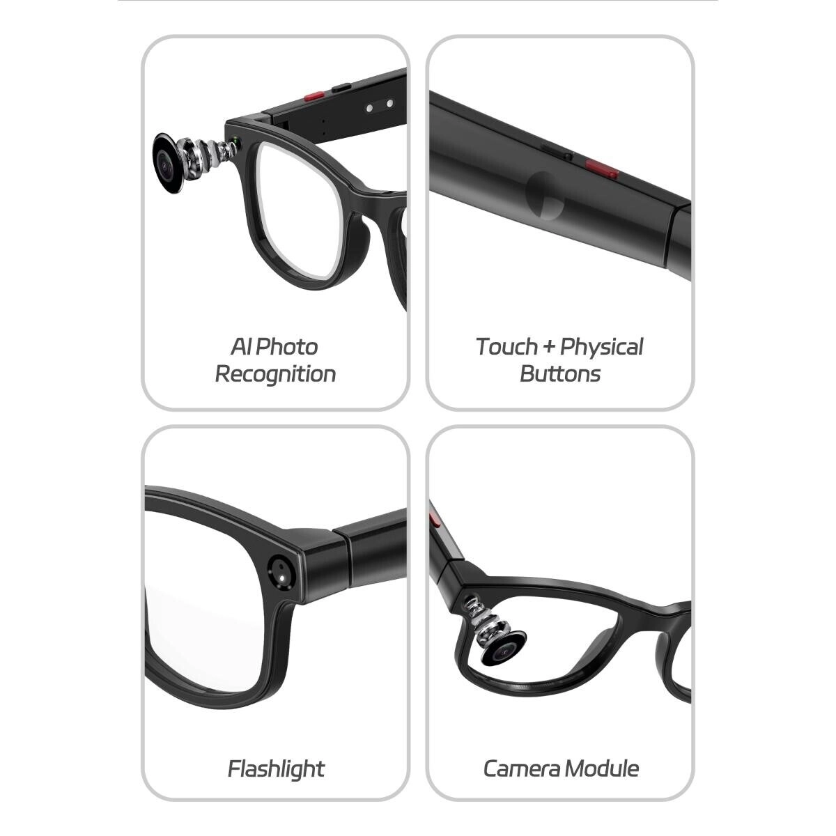 Smart Glasses - 5MP Bluetooth Audio Interchangeable Lenses