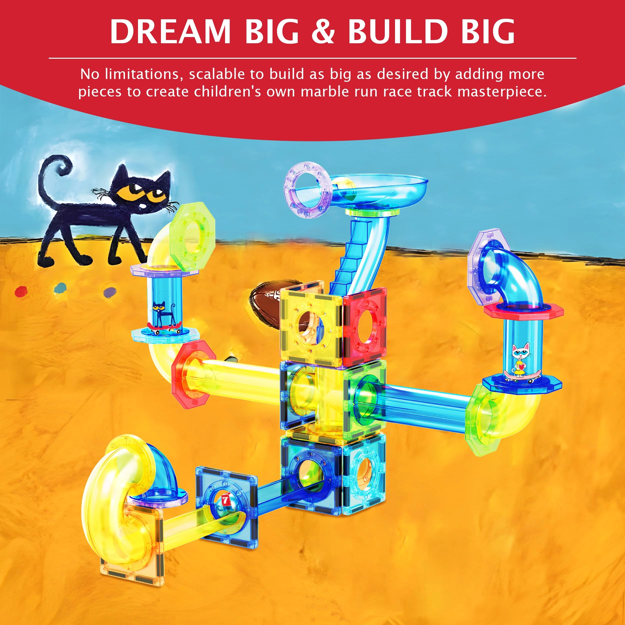 Pete the Cat Marble Maze - Architecture 62pcs