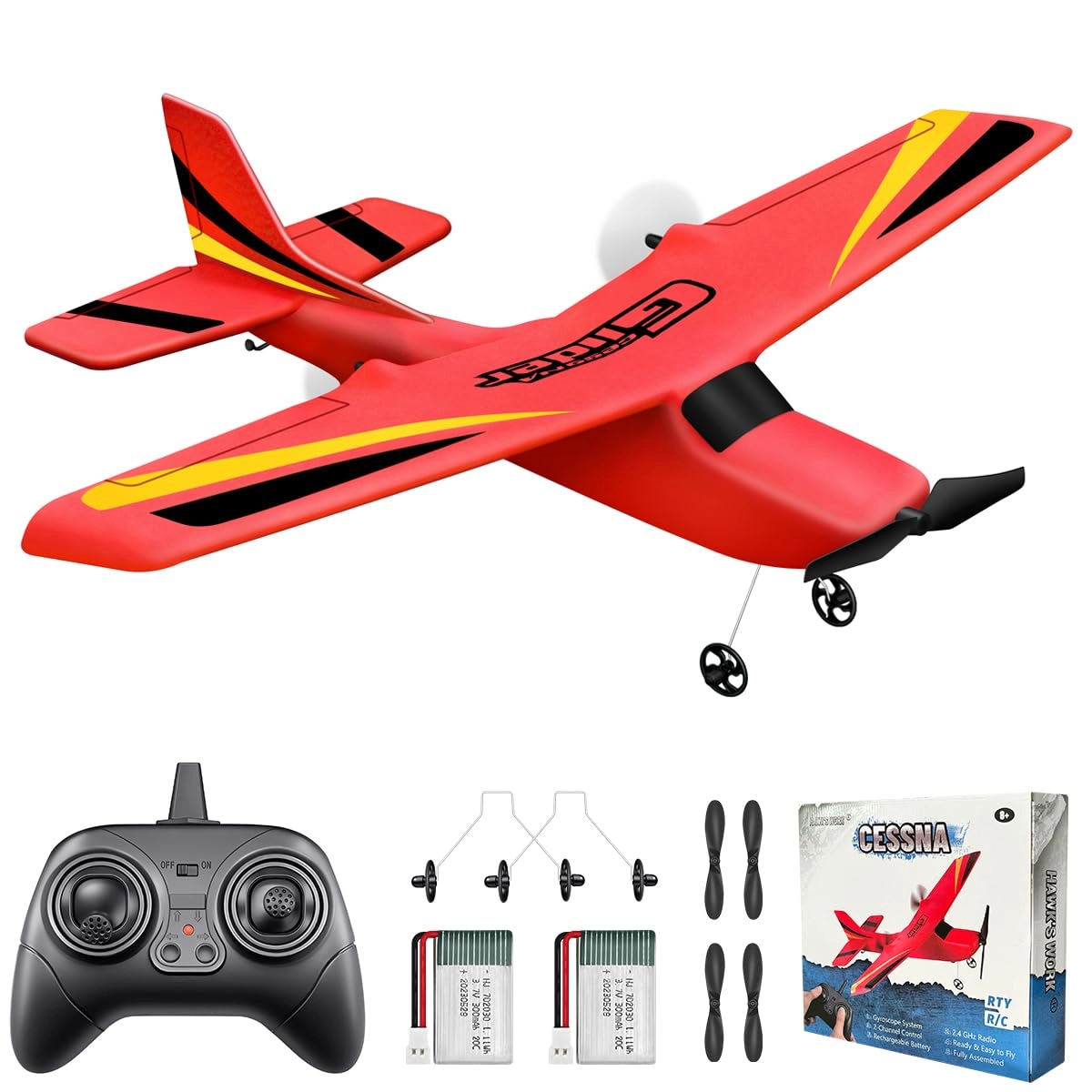 HAWK'S WORK CESSNA - 2 Channel RC Airplane 2.4GHz