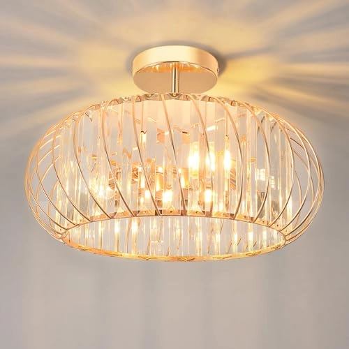 E27 Crystal Ceiling Lamp - 3 lights 36.5 cm