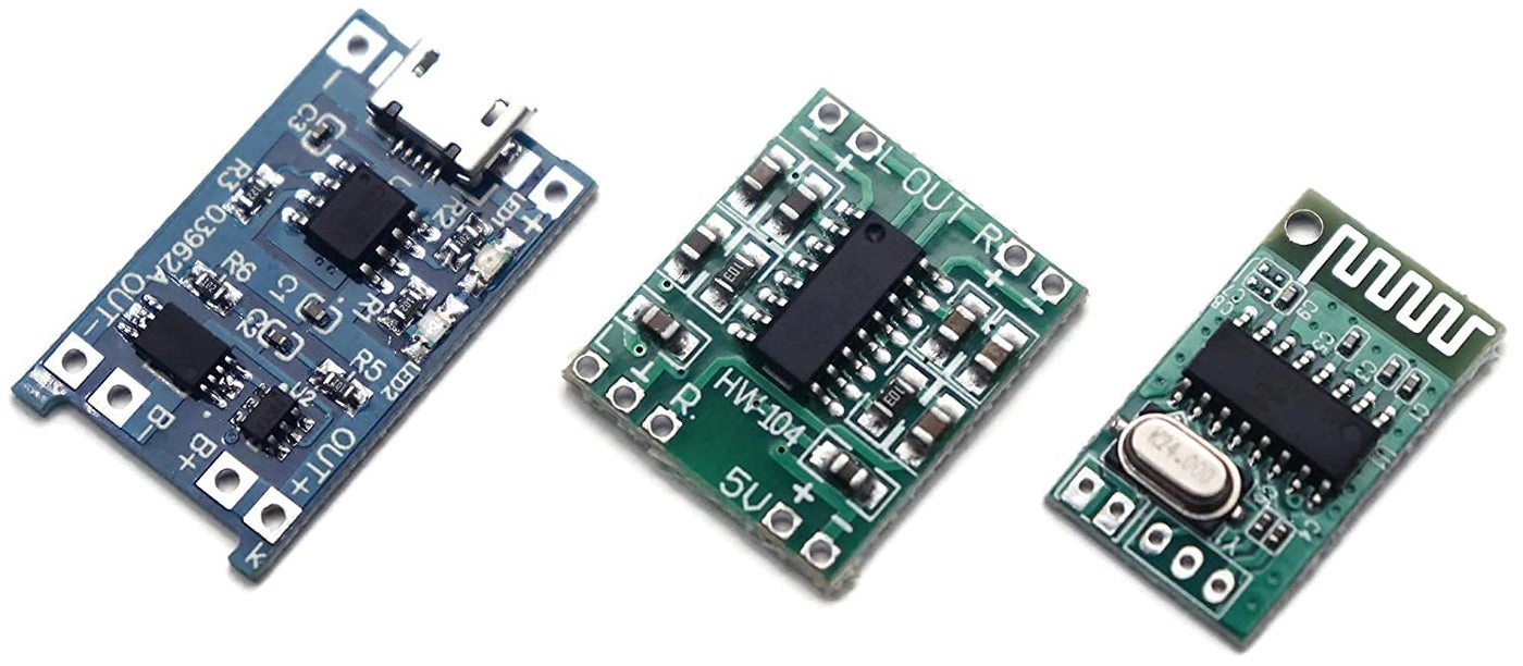 Electronicspices PAM8403 - 3W+3W + Bluetooth Audio Receiver - Wireless music streaming + Micro USB Battery Charger Module - DC 5V 1000mA