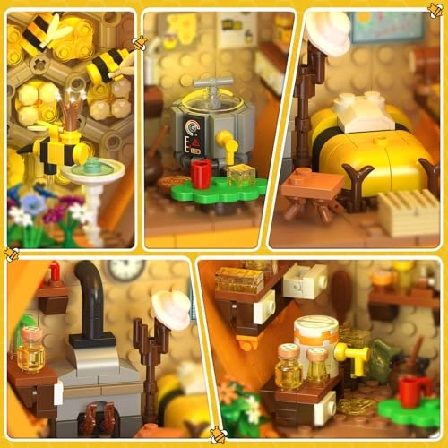 Bee House Building Kit - 1425 Pieces LED Light