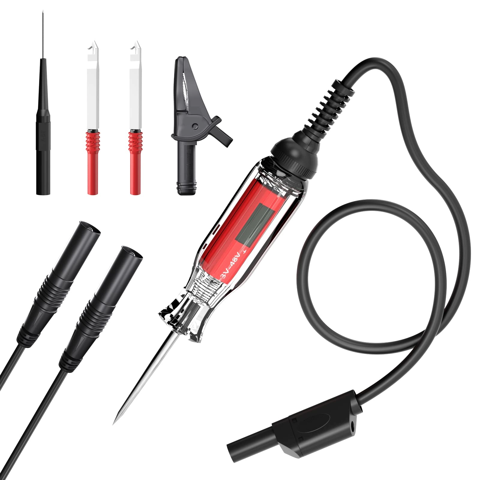 Goupchn Digital LCD Circuit Tester - 3-48V Alligator Clip