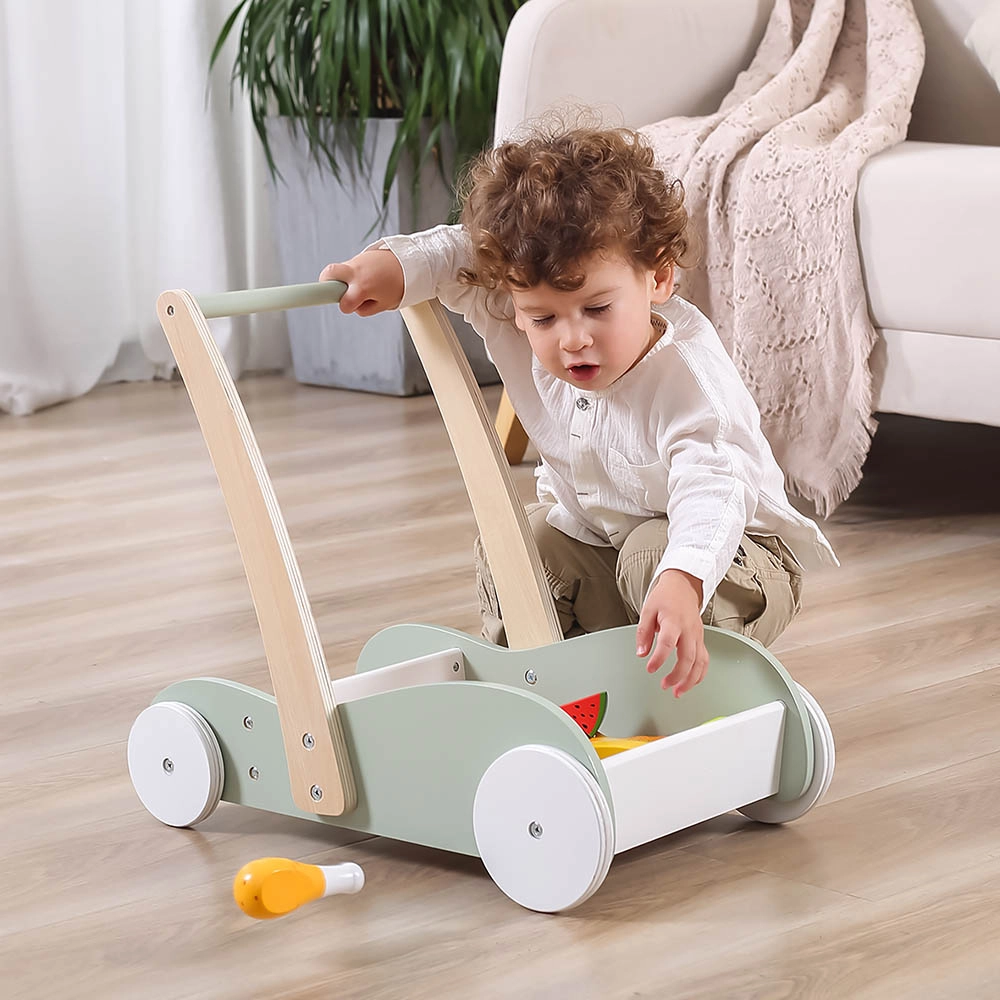 Wooden Baby Walker - 12 months+ Built-In Storage