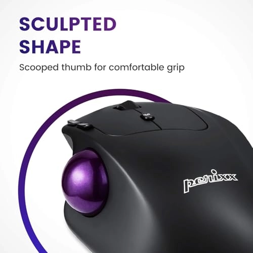PERIMICE-720 Ergonomic Trackball Mouse - Wireless
