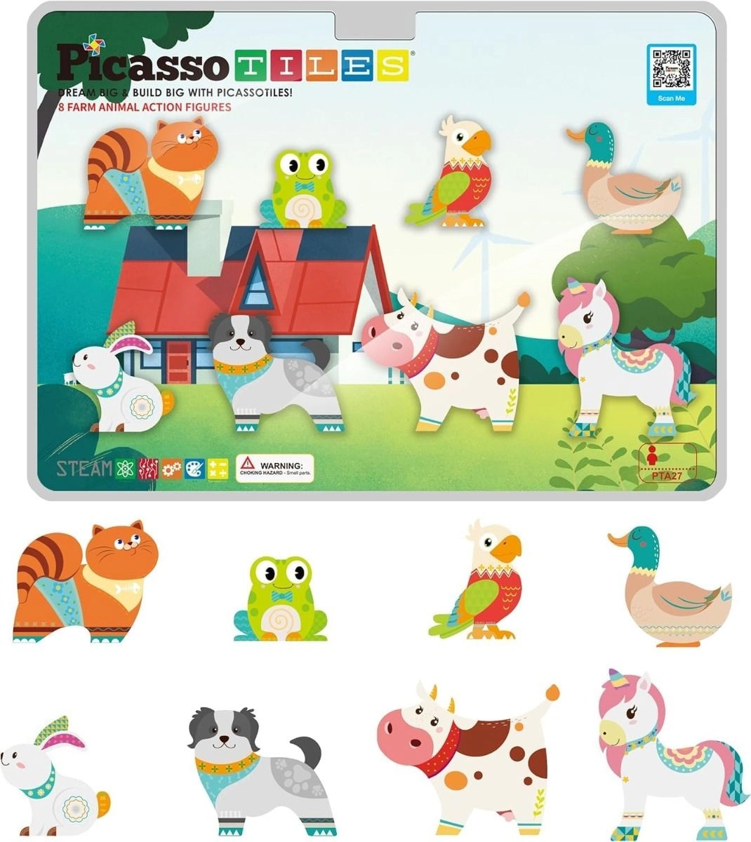 Picasso Magnetic Block Farm Animals - 8 pcs