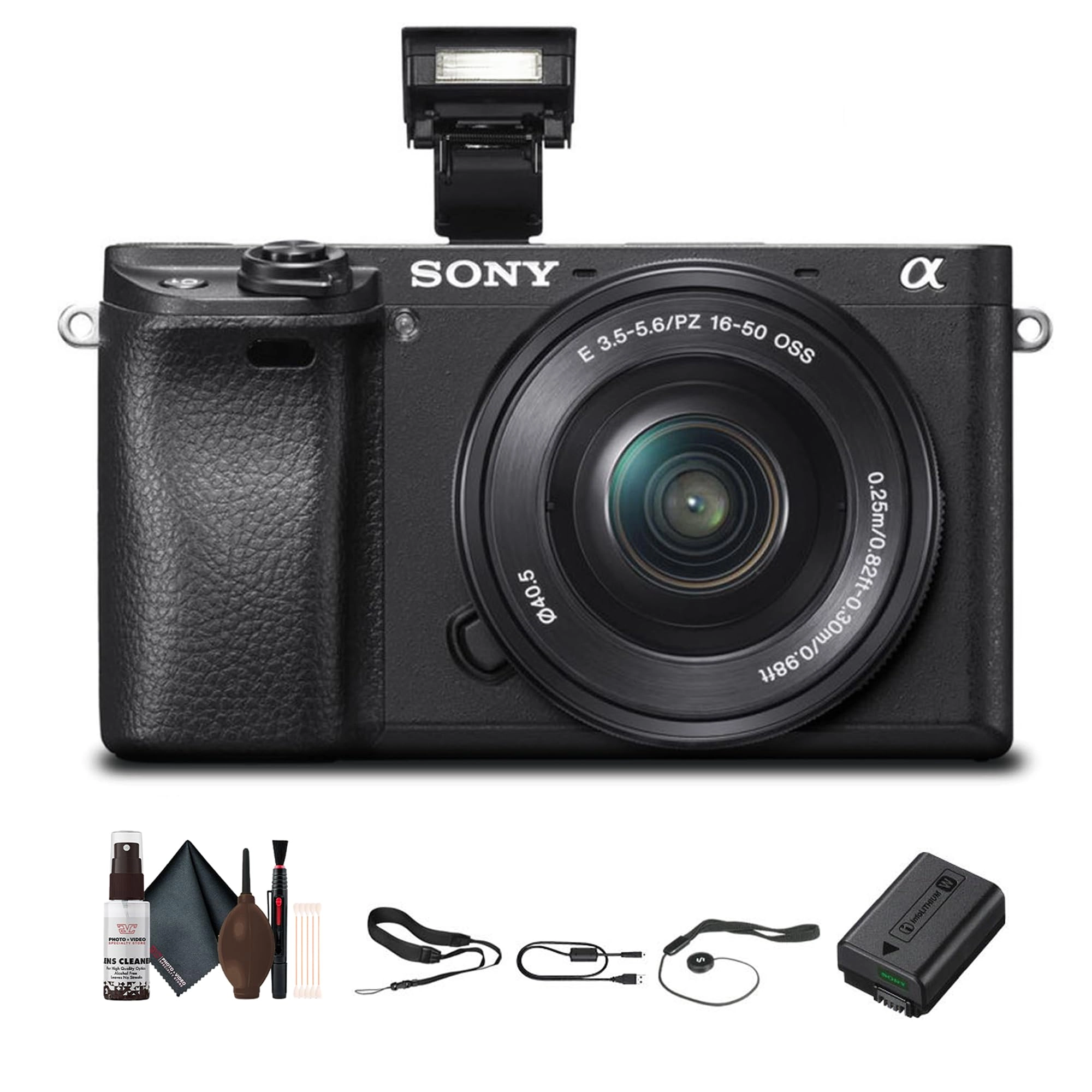 Sony Alpha a6300 + Lens Cap Keeper + Cleaning Kit