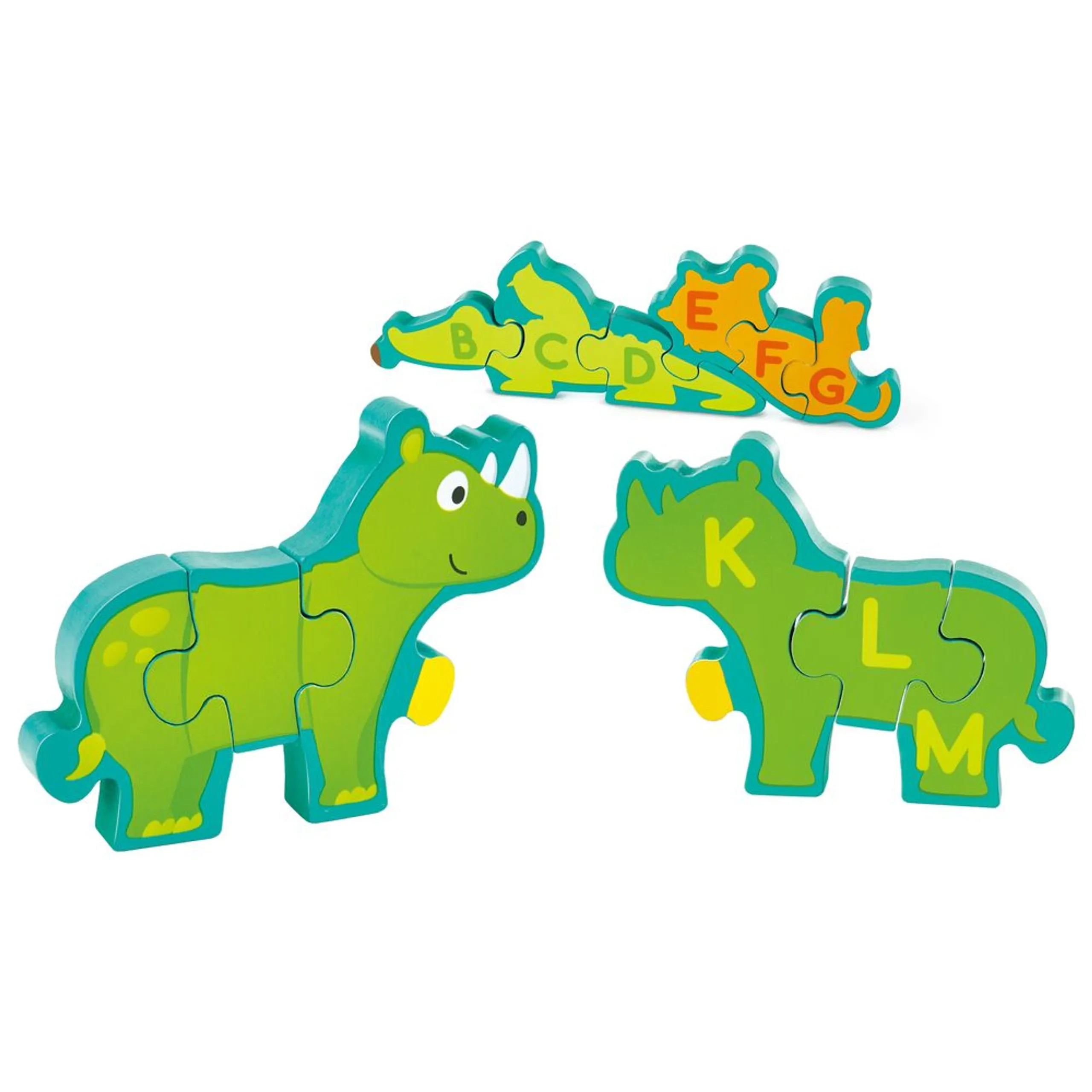 Double Sided Alphabet & Animal Wooden Puzzle - 3 years & above 26 pieces