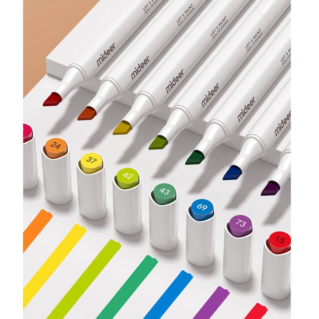 Dual Tip Markers - Multi Colour broad chisel and fine pointnibs