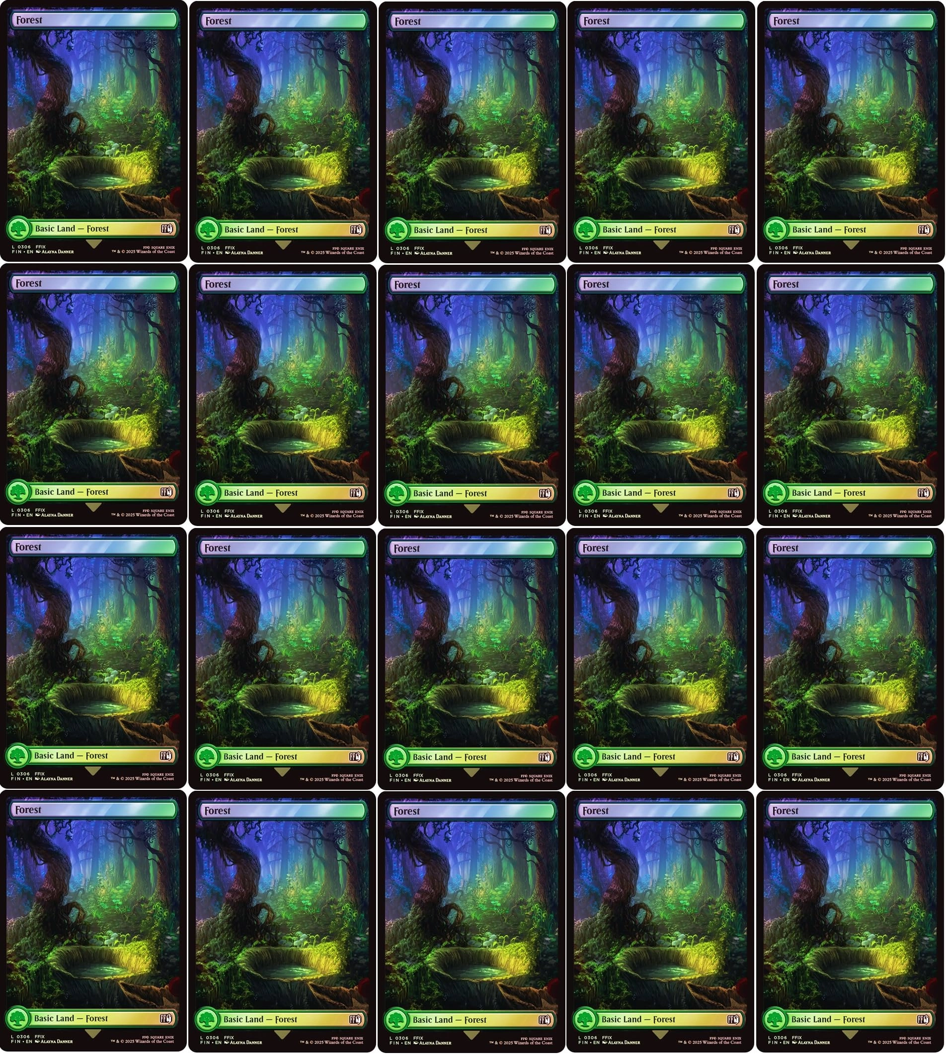 Magic The Gathering Final Fantasy Full Art Forest #306 - 20 pcs