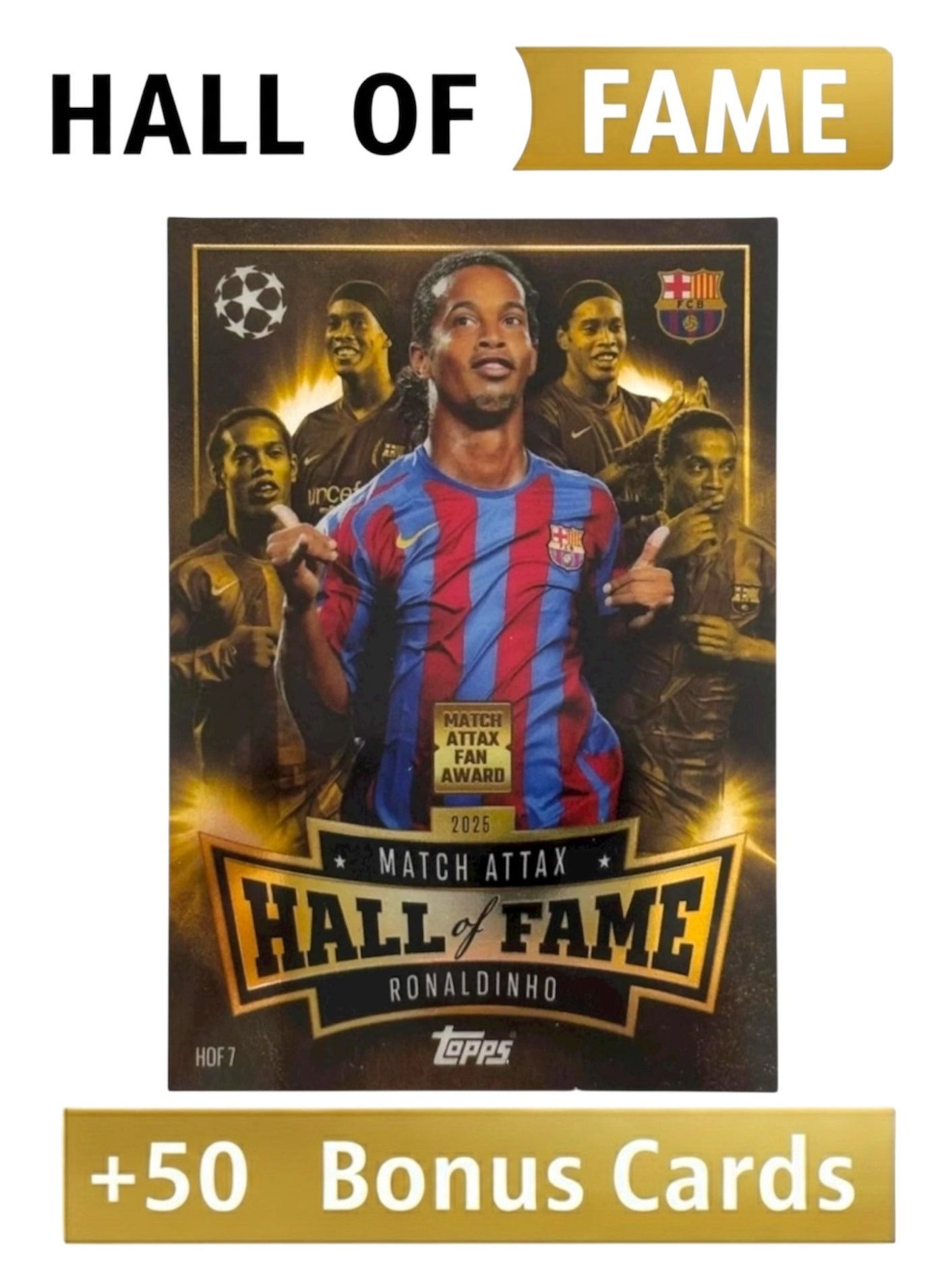 Topps Ronaldinho Hall of Fame + Match Attax Bonus Cards - 51pcs