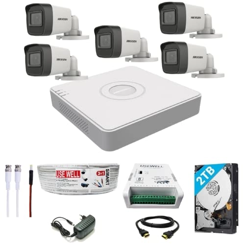 8 Channel DVR + Bullet Camera + HDD + Cable roll + Power Supply + BNC & DC - 5 8 5 MP