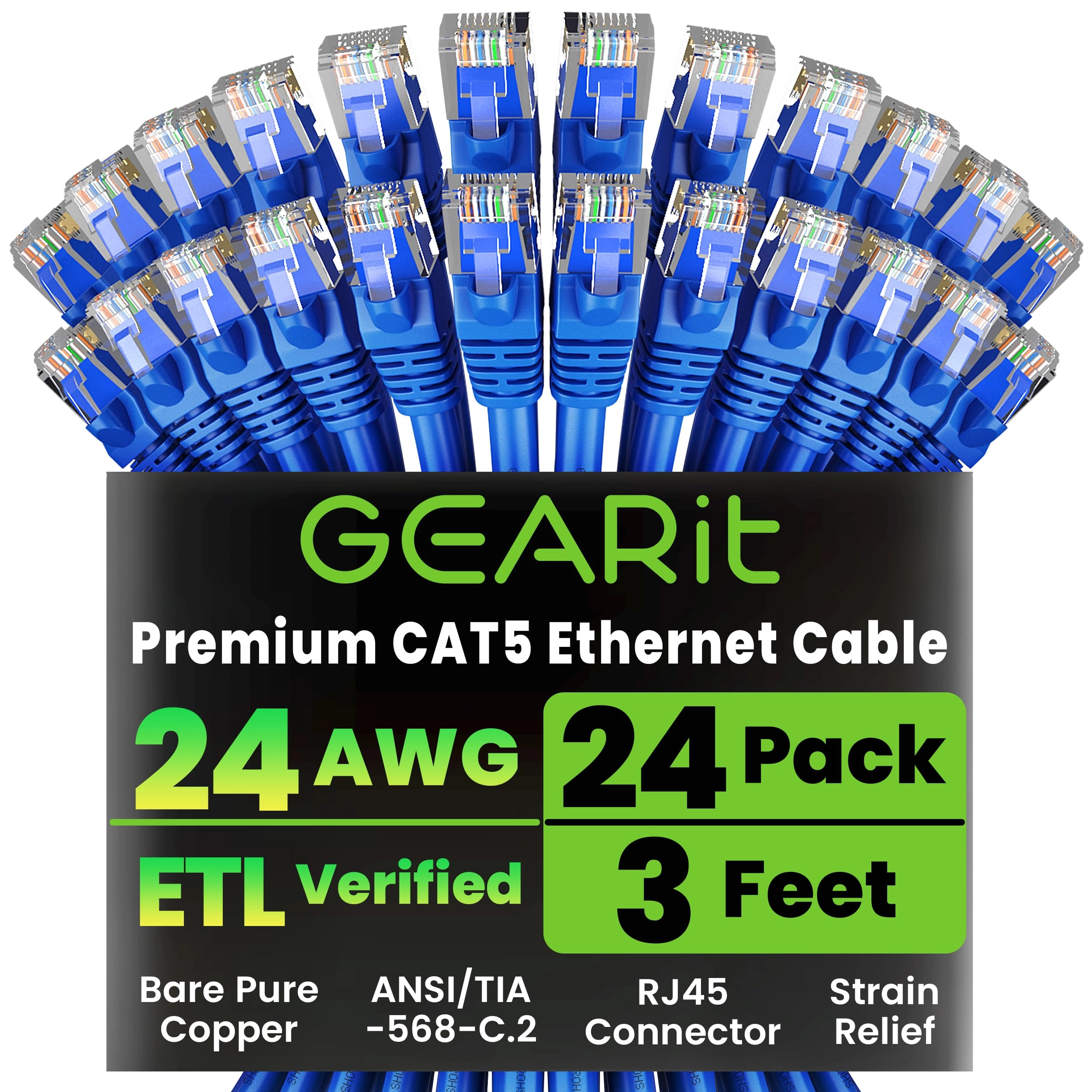 GEARit Cat5e Ethernet Patch Cable - 3 Feet