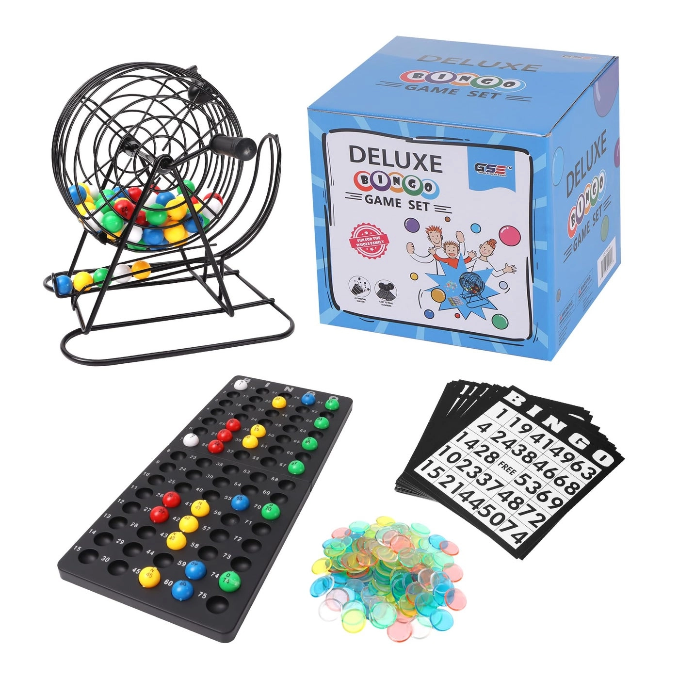Bingo Game Set - Steel Cage 75 Balls 300 Chips
