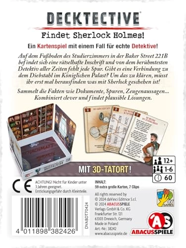 Decktective Finding Sherlock Holmes! - Cooperative Card Game (German)