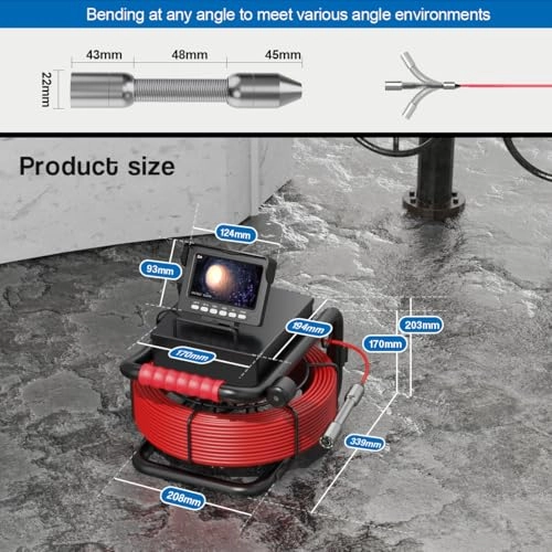 Tube Inspection Camera - 4.3 Inch 50M 16GB