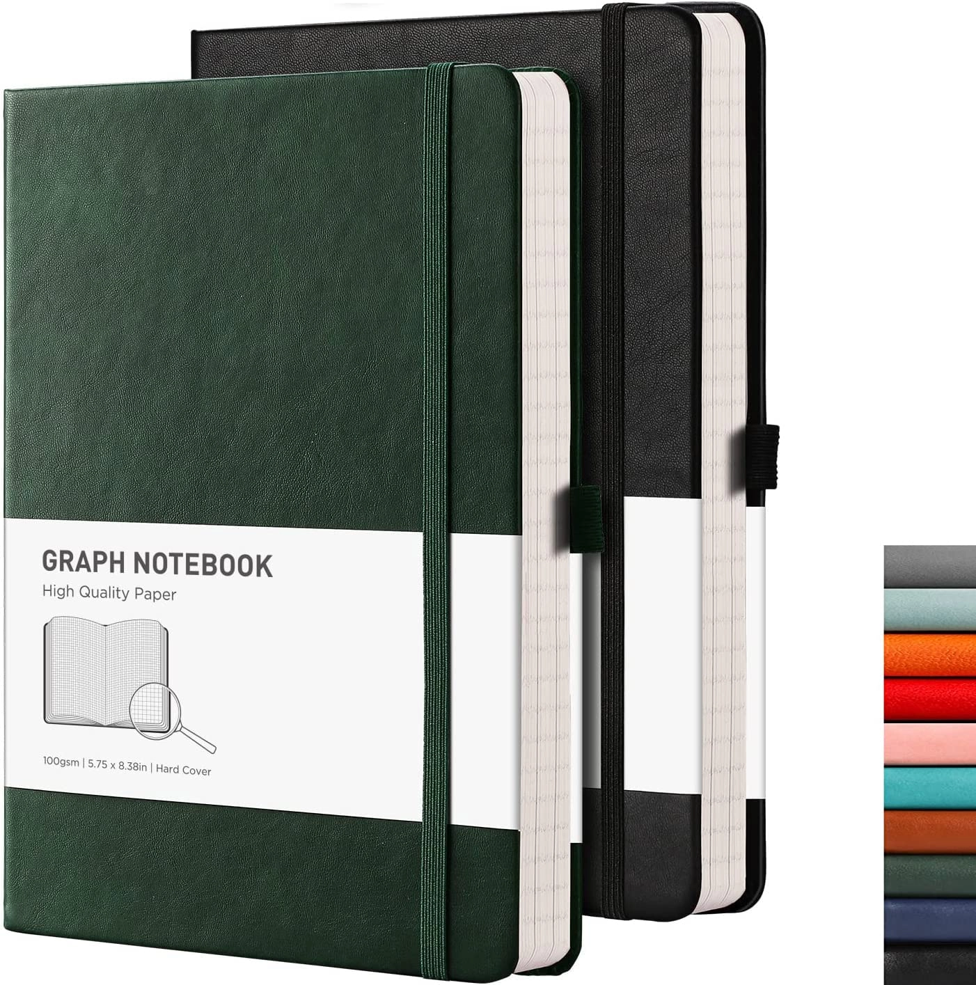 rettacy Graph Paper Notebook A5 Hardcover - Grid 384 Pages