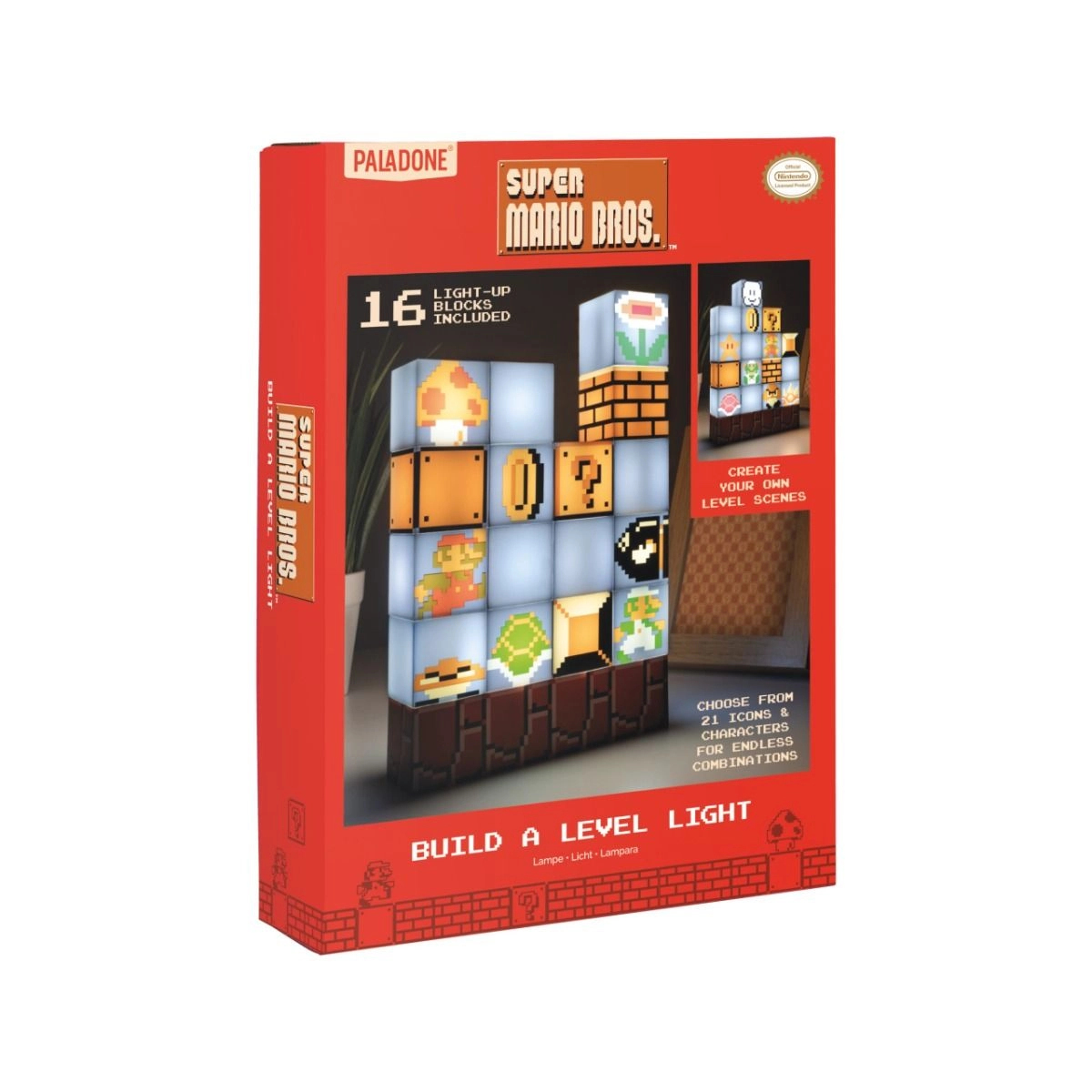 Super Mario Bros Build A Level Light - 16 separate double-sided conductive light-up blocks