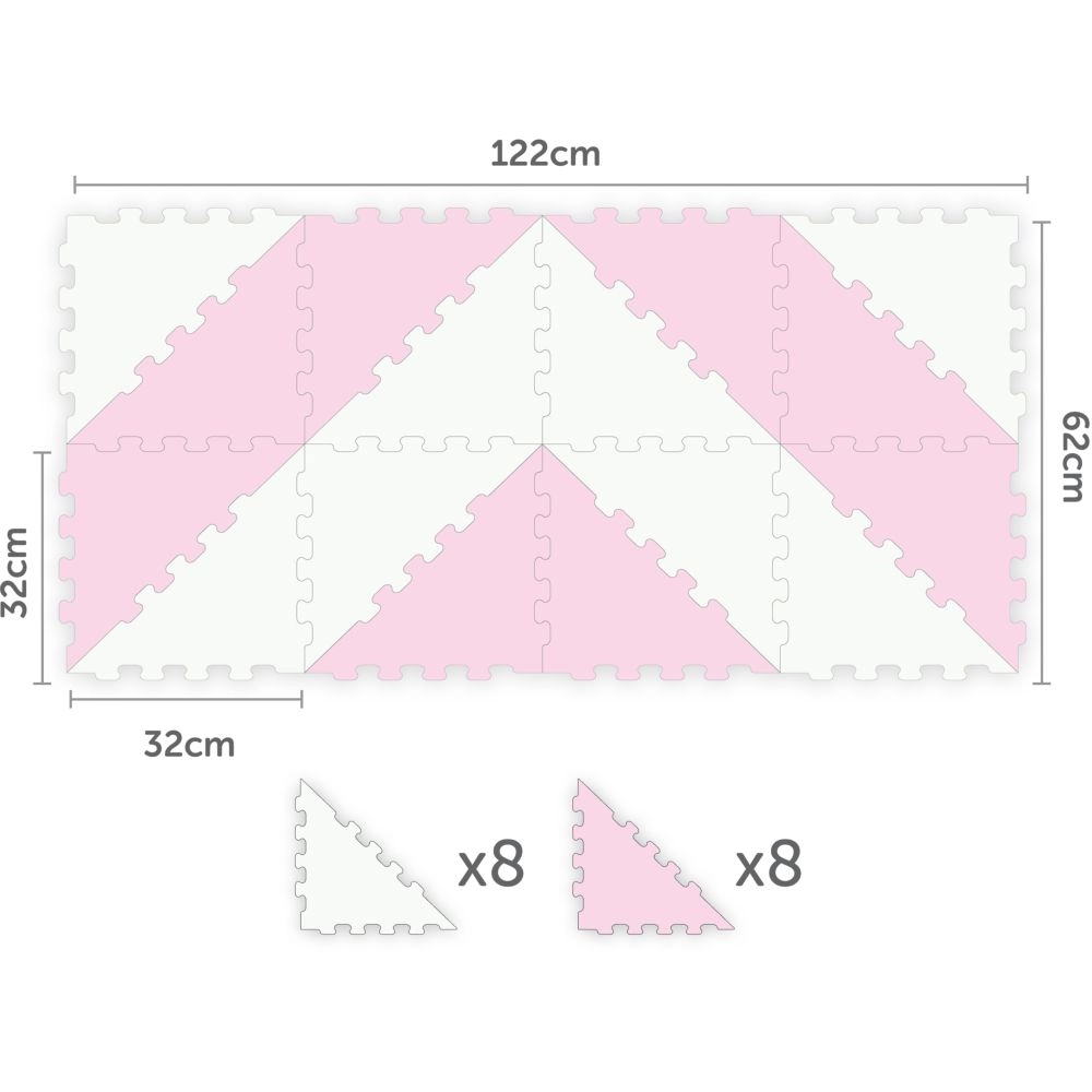 Triangle Puzzle Floor Mat - 10m+ 16Pcs