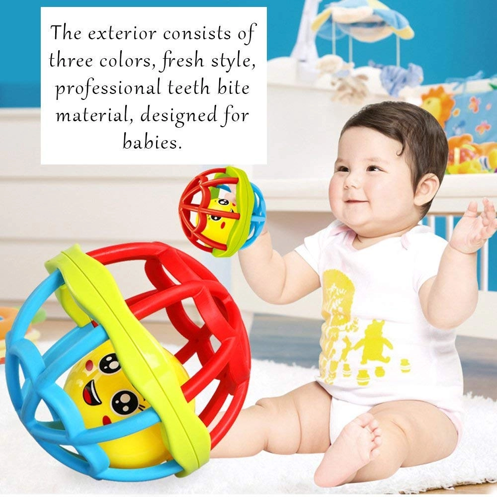 Soft Chewable Rattle Ball Toy - Suitable for 3 Months & Above. soft rubber