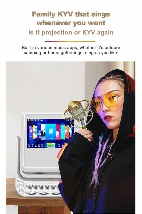 A10 Android Smart LED Projector with 5G WiFi Auto Focus,Max 4K,Wireless Mirror Phone Projectors