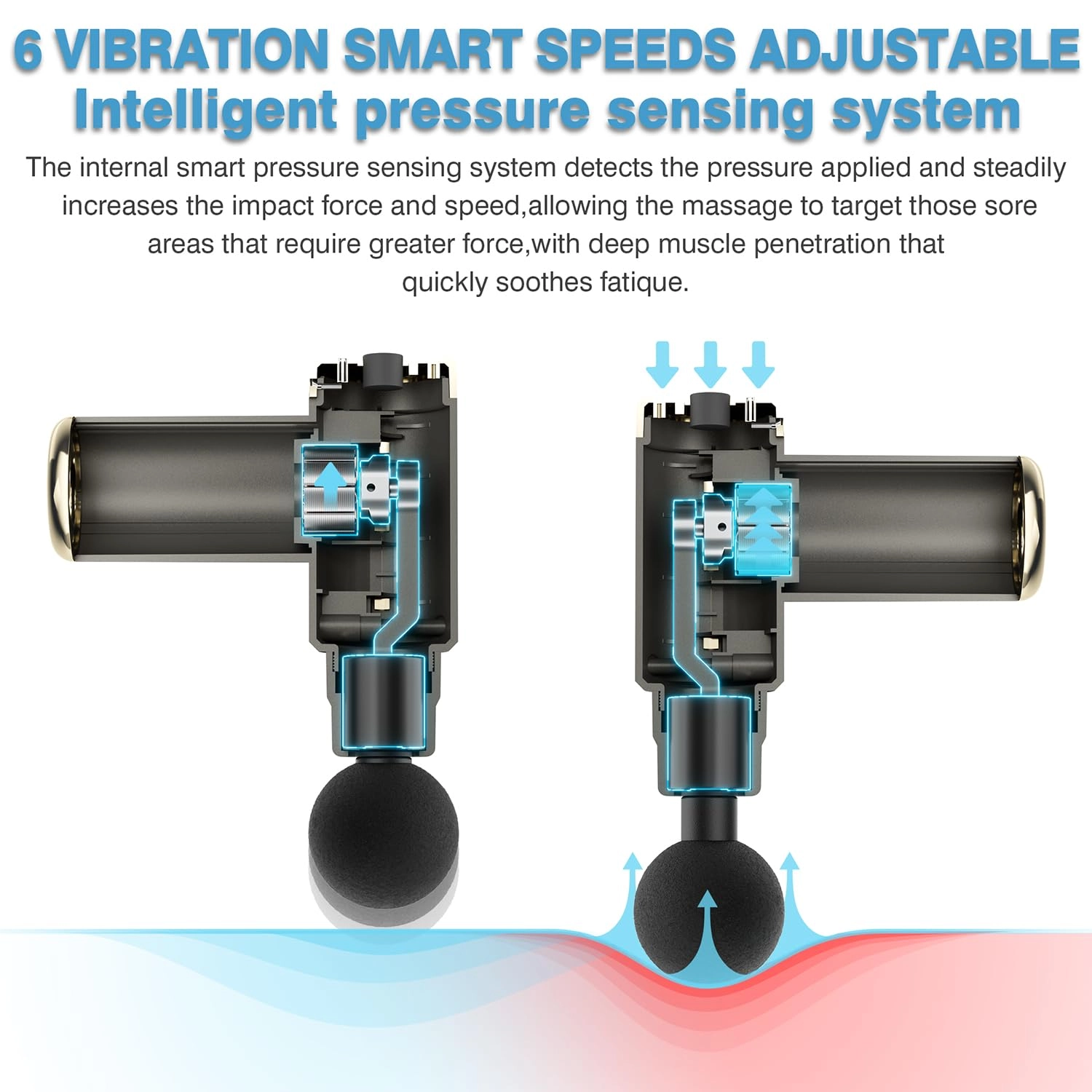 M697 - Massage Gun 4 Heads 6 Speeds