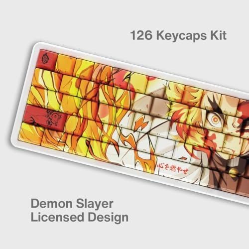 Demon Slayer Kimetsu No Yaiba Kyojuro Rengoku Keycaps - US Layout Wired