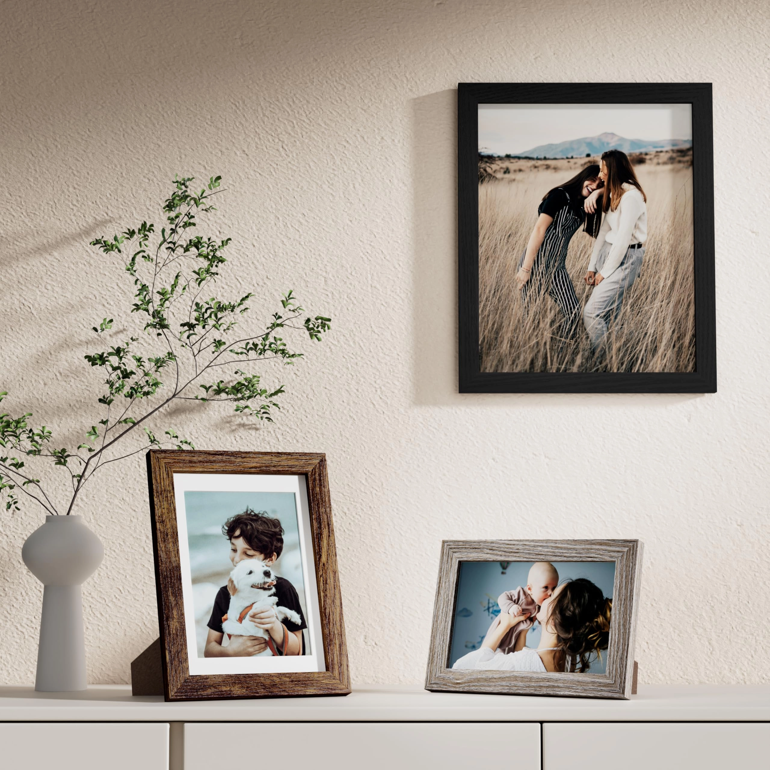 Picture Frames Set - 10 Pack Rustic Grey