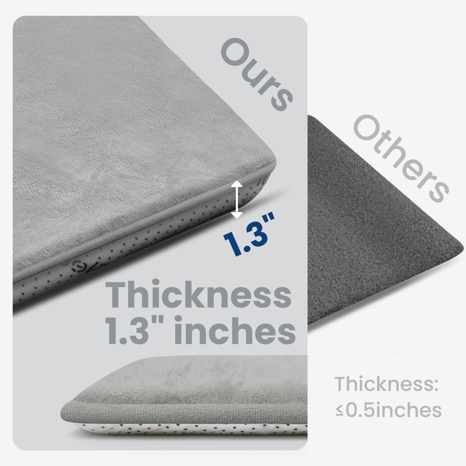 Baby Play Mat - 59"×71" 1.3" Thick Light Grey