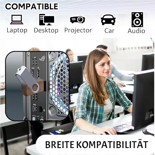 Wooden USB Flash Drive - USB 2.0 32GB Pack