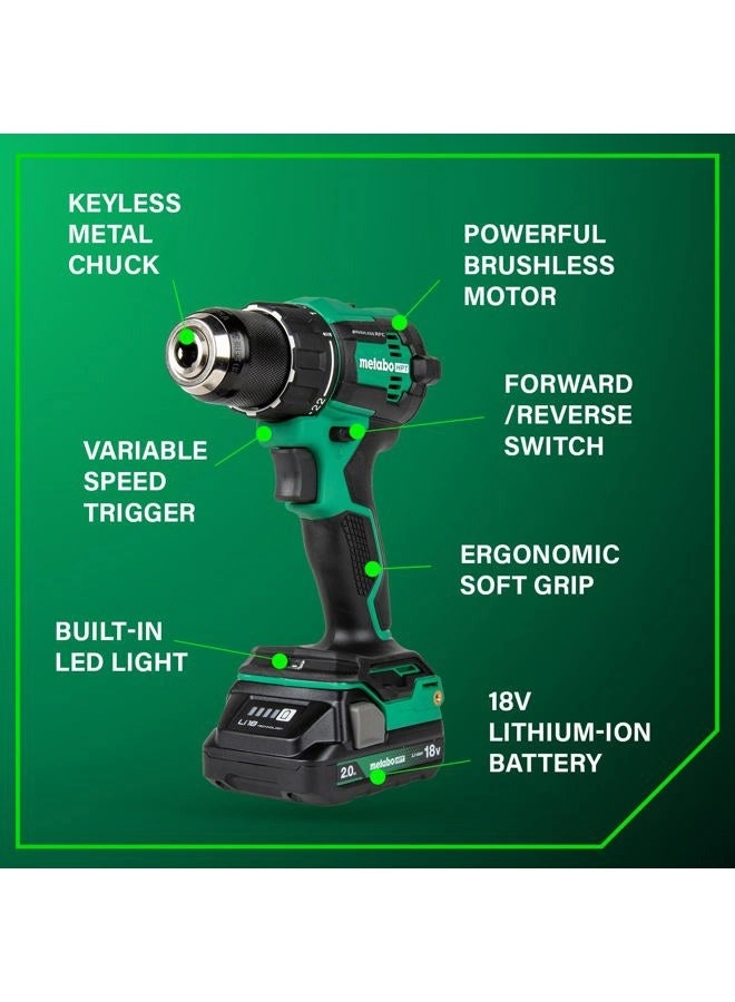 Brushless Driver Drill - 2.0 Ah 18V + Impact Driver