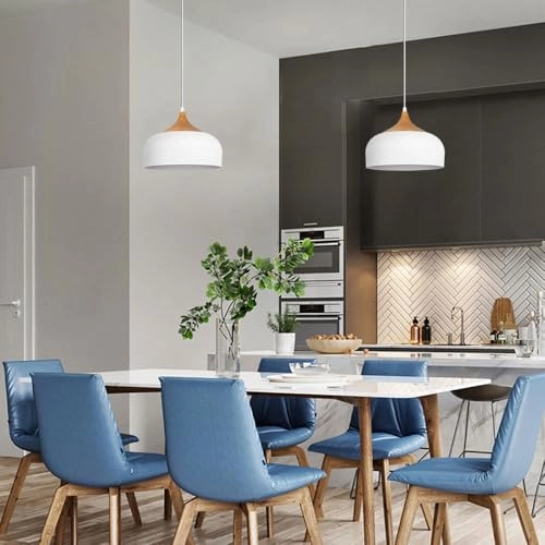 Wrought Iron Chandelier - White E27