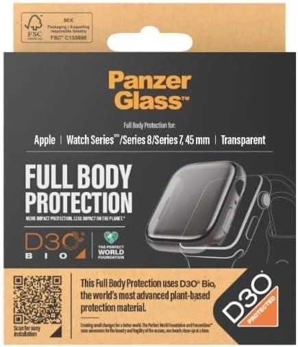 PanzerGlass Tempered Glass Screen Protector for Apple Watch 45mm