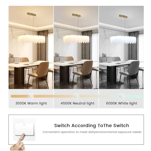 Flowing Feather Art LED Chandelier - Up to 39.3 inches (100 cm), adjustable