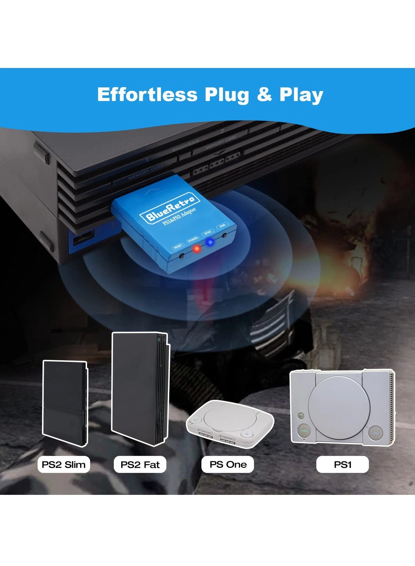 Wireless Controller Adapter - Wireless PS1/PS2 PS3 PS4 PS5 Xbox One S Series X/S Switch Pro