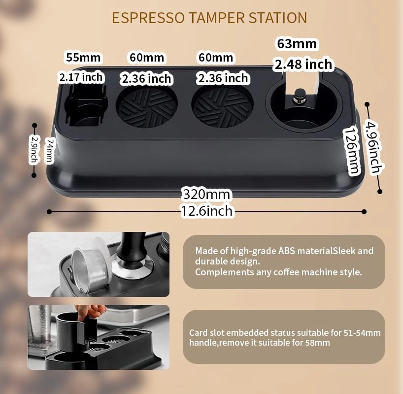 Tamper Station + Coffee Distributor + Tamper + WDT Stirrer + Tamping Brush + Dosing Funnel + Puck Screen