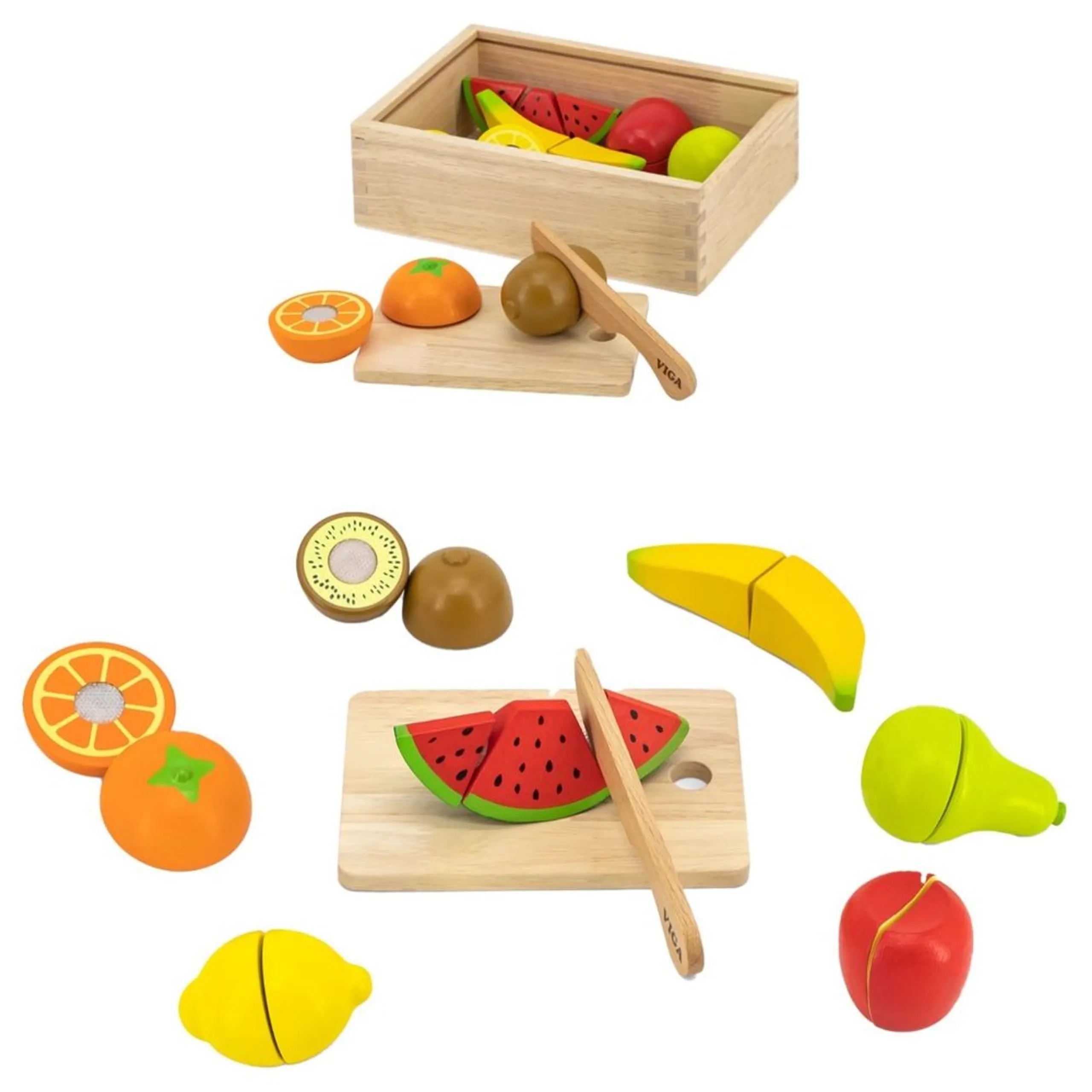 VIGA Wooden Cutting Fruit Set - 13 pcs (PCG-44539)