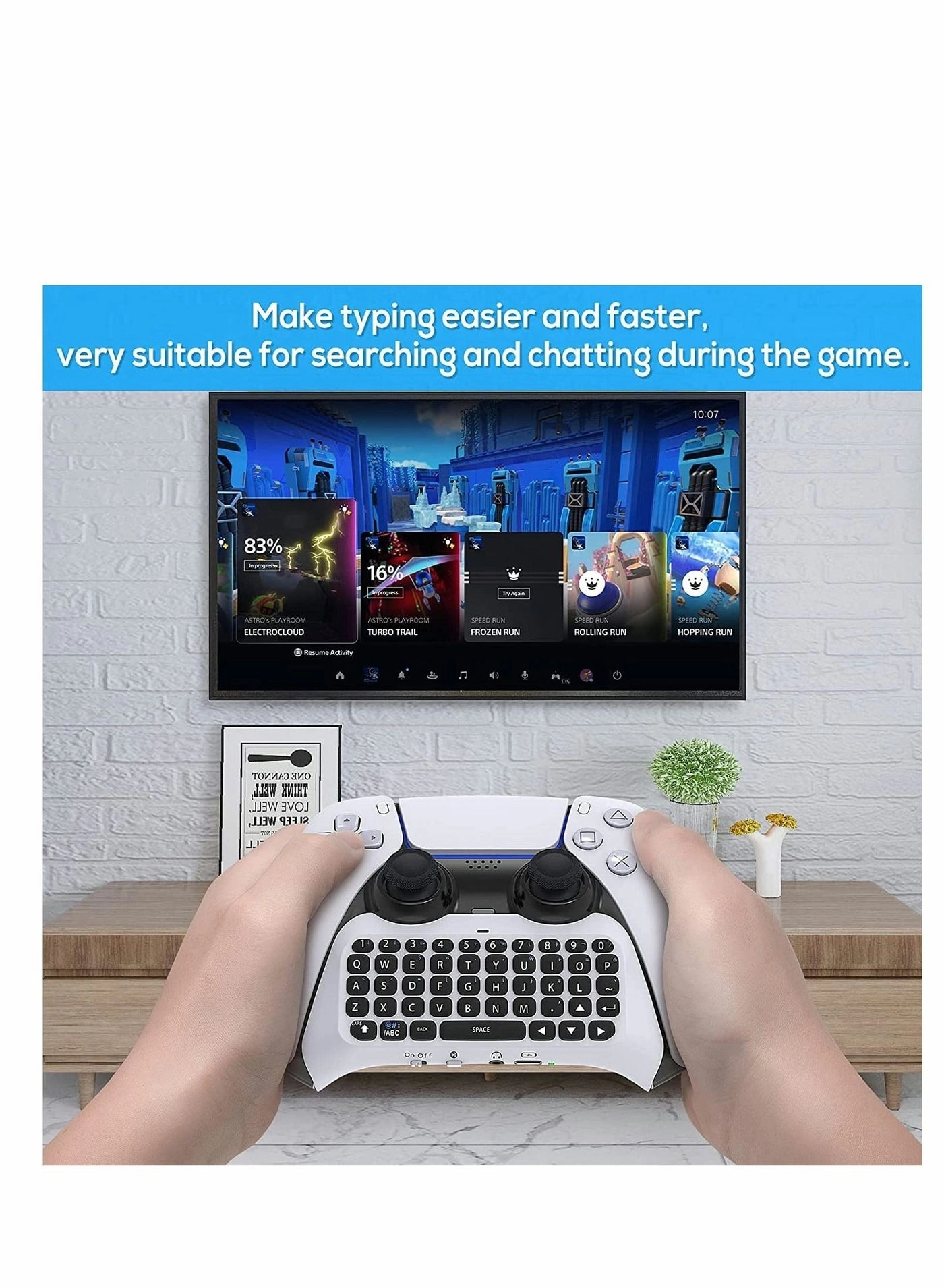 Wireless Keyboard for PS5 Controller - Bluetooth 3.0 PS5