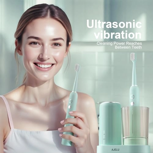 Electric Toothbrush Set - UV Light Drying Holder 8 Brush Heads USB Rechargeable