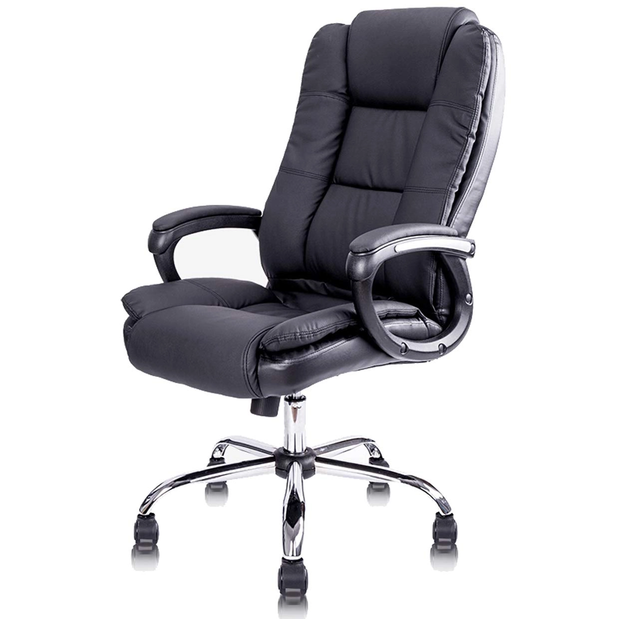 Desk Chair - PU Leather Brown High Back
