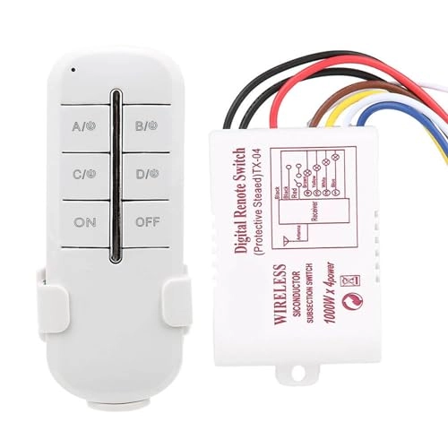 Wireless Remote Control Switch - AC180-240V 1/2/3/4 Way 1000W