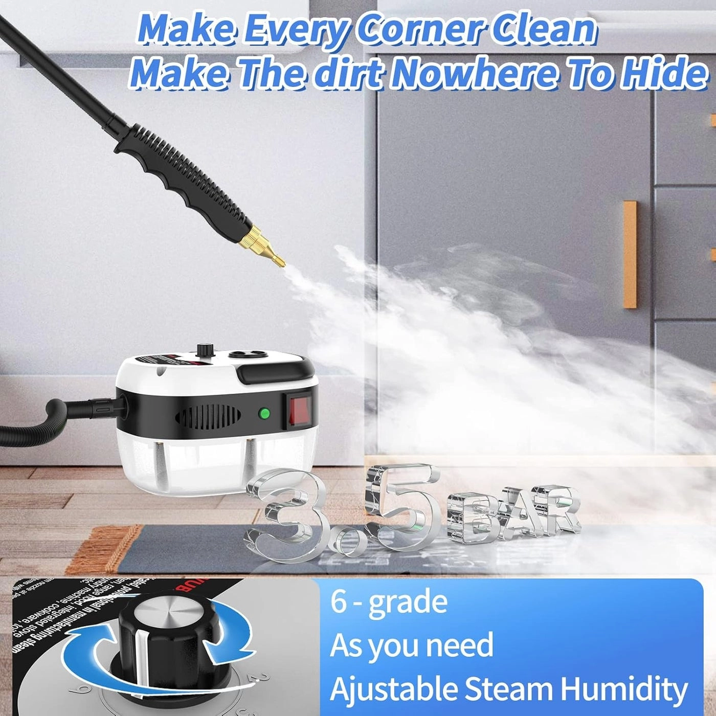 High Pressure Steam Cleaner - Handheld 2500W