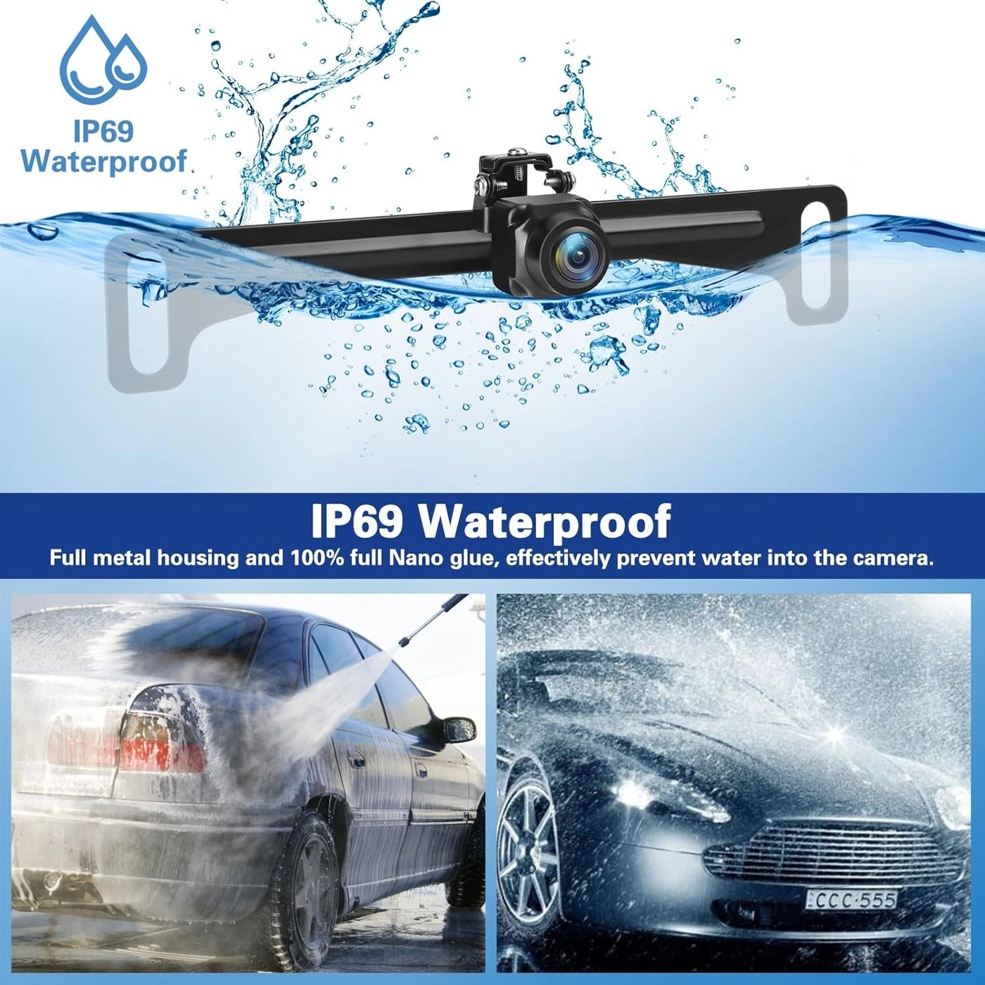 License Plate Backup Camera - Night Vision 480P