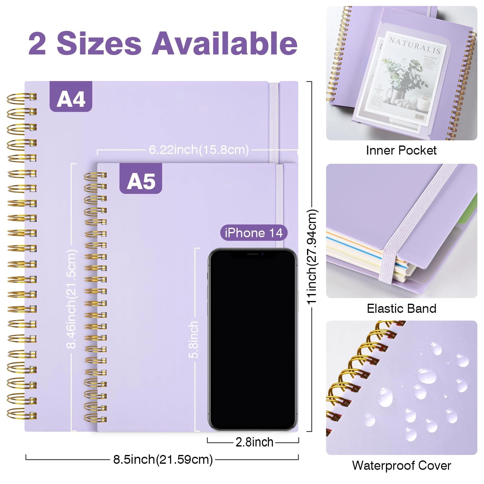 5 Subject Notebook A5 Spiral - Lined 150 Sheets