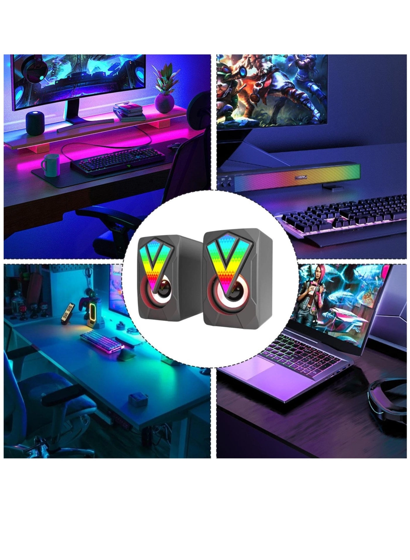 RGB PC Speakers - 2.0 channels 5W X 5W