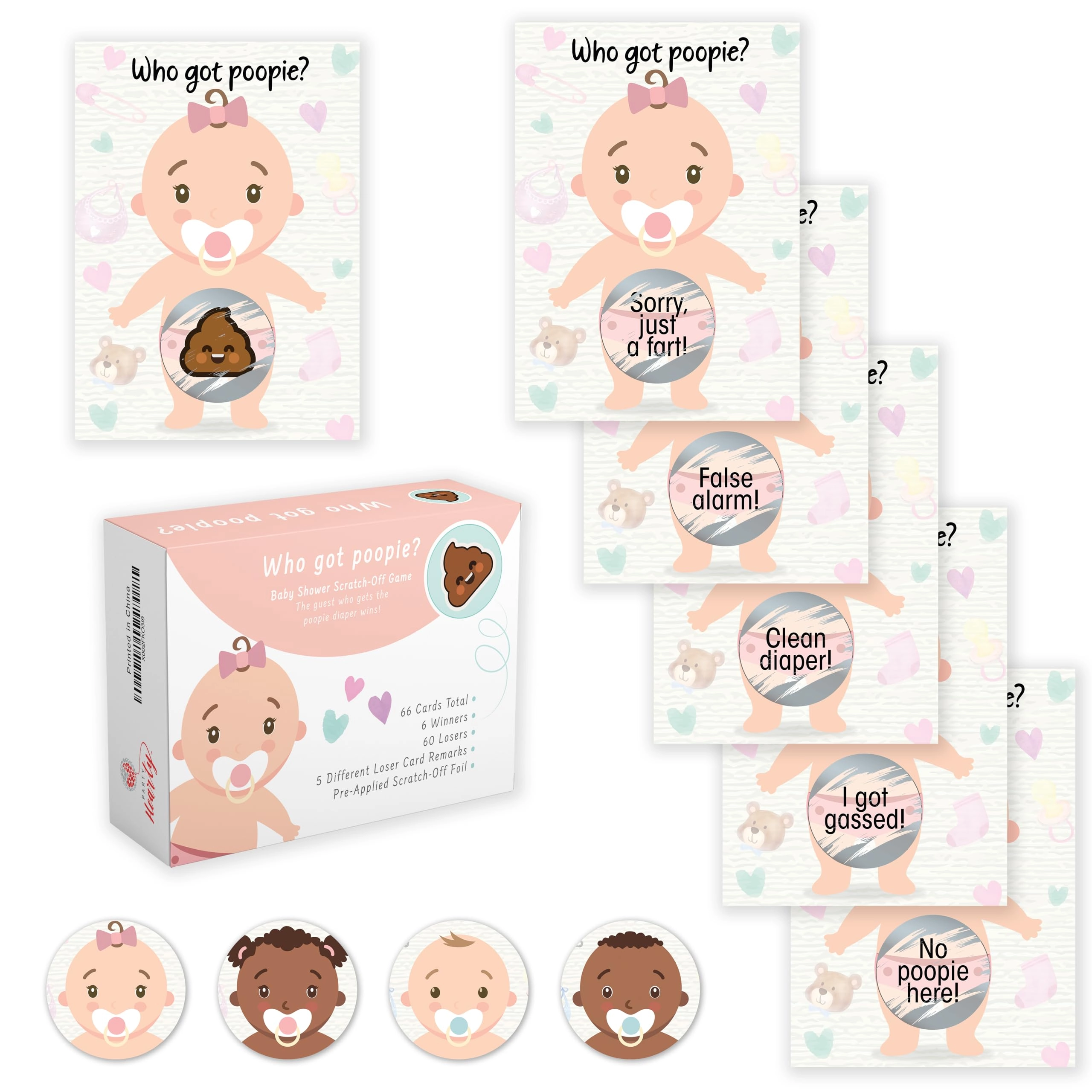 Baby Shower Games - 66 pcs Adult English